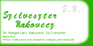 szilveszter makovecz business card